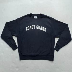 Vintage Y2K Navy Blue US Coast Guard Champion Reverse Weave Sweater MED - Picture 1 of 10