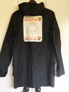 NWOT JACK SPADE NAVY BLUE COTTON SKULL GRAPHIC HOODIE TRENCH COAT Size: M - Picture 1 of 6