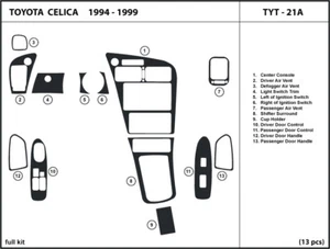 Interior Carbon Fiber Dash Trim Kit for Toyota Celica 1994-1999 - Picture 1 of 1