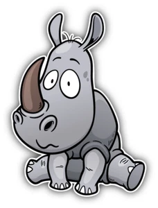 Funny Rhino Baby Car Bumper Sticker Decal - "SIZES'' - Picture 1 of 1