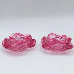 Rose Candle Votives Heavy Glass - Picture 1 of 8