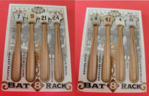 Mickey Mantle TED WILLIAMS ROBERTO CLEMENTE WILLIE MAYS MEL OTT 8 BAT CARD #d7/9 - Picture 1 of 4