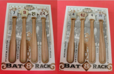 Tarjeta de 8 murciélagos Mickey Mantle TED WILLIAMS ROBERTO CLEMENTE WILLIE MAYS MEL OTT #d7/9 Foto 1 de 4
