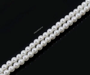Natural South Sea Kei Islands Pure White Round 4.00 MM Queen of Pearl Strand 15" - Picture 1 of 8