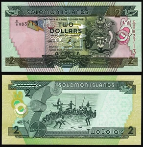 Solomon Islands 2$ 2011 Arms & Fishermen P25(2) Prefix C/8 UNC - Picture 1 of 3