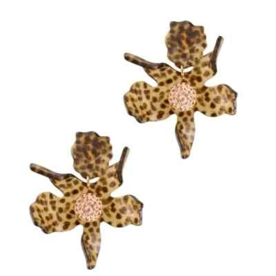 Pendiente LELE SADOUGHI Cristal Lirio Estampado Leopardo. Venta al por menor $198 Foto 1 de 4