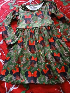 DISNEY MINNIE MOUSE Christmas Dress Size 5/6 New - Picture 1 of 6