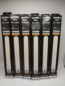 6x SUNLITE 5 Watt T8 E26 Medium Base Dimmable Warm White 2700k LED Filament Bulb - Picture 1 of 8