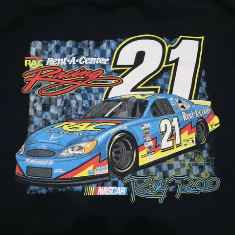 NASCAR Ricky Rudd 21 Wood Brothers Racing RAC Rent A Center T-Shirt Mens Size XL Cover