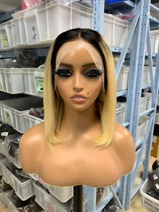 Pelucas de cabello humano Sunature 13X4 encaje completo mujer negro T1B/27 rubio 6 opciones - Imagen 1 de 5