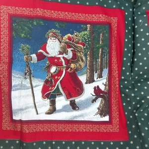 CRANSTON WORKS VIP PRINT OLD TIME SANTA 4 PILLOW PANELS FABRIC CRAFTS SEWING - Picture 1 of 6