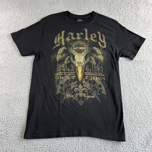 Camiseta Harley Davidson Para Hombre Grande Negra Motocicleta Gráfica Informal Exterior NUEVA - Imagen 1 de 14