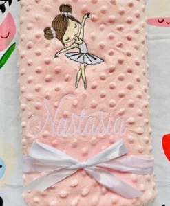 Personalised ballerina baby blanket | baby shower gift - Picture 1 of 8