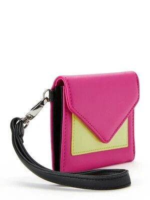 No Boundaries Ladies Envelope Wristlet Wallet Jordyn Pink & Lime  NEW - Image 1 of 4