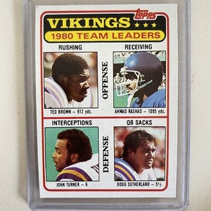 1981 Topps #432 Minnesota Vikings Team Leaders  - Ahmad Rashad / Ted Brown ++