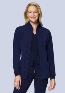 Mandala Women's Modern Scrub Jacket, Navy, Size L - Picture 1 of 3