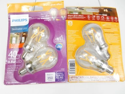 Philips Soft White LED Dimmable Light Bulbs 4 pack (2 packs of 2) - Image 1 of 4