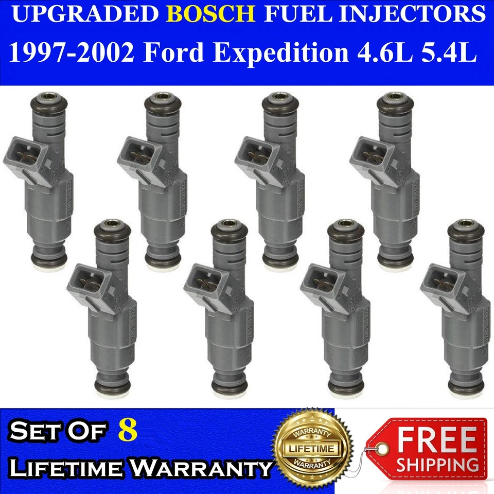 8X OEM Bosch 3 Fuel Injectors for 1997-2002 Ford Expedition 4.6L 5.4L V8 30Lb Foto 1 de 1