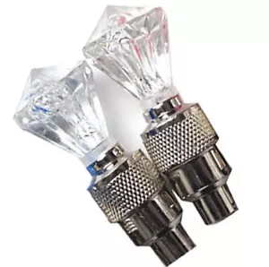 LED Diamond Gem Light 2X Red Tire Wheels Valve Stem Caps Car Truck Bike - Foto 1 di 3