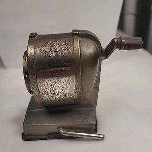 Vintage Boston Vakuumhalterung Klassenzimmer Metall Bleistiftspitzer mit 8 Löchern - Bild 1 von 4
