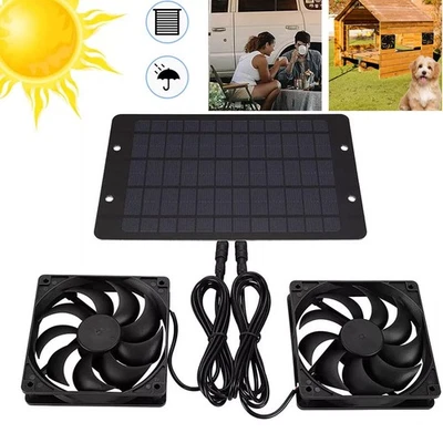 Wasserdicht Solarlüfter Solar Abluftventilator Solarpanel Gewächshaus Ventilator - Bild 1 von 4