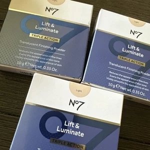 3x No7 Lift Luminate Triple Action Translucent Finishing Powder 0.35oz Light NEW - Picture 1 of 7