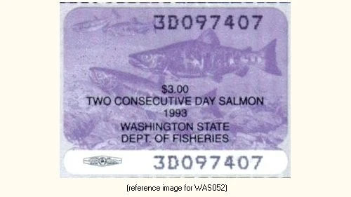HALFPRICEFISH Washington Salmon Stamp 1993 $3.00, 2-Day - Image 1 of 1