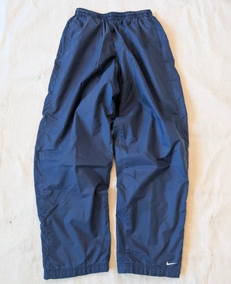 Nike Vintage Y2K Baggy Track Pants Fleece Lined Navy Ankle Zip Small (youth XL) - Image 1 of 4
