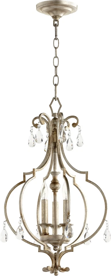 Quorum International 6714-3 Silver Ansley 3-Light 14"W Taper Candle Chandelier - Image 1 of 1
