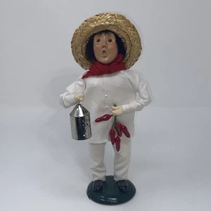 Byers Choice The Carolers 1997 Gardener Boy with Chili Peppers and Lantern - Picture 1 of 8