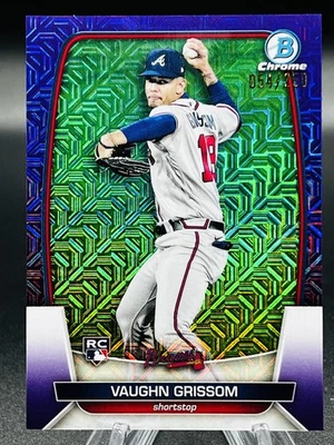2023 Bowman #42 Vaughn Grissom Mojo Purple RC Refractors /250 SP Red Sox Braves - Image 1 of 2