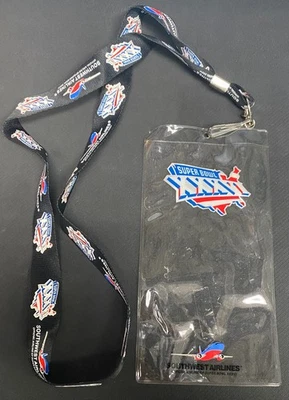 NFL Super Bowl XXXVI Lanyard and Ticket Holder Patriots vs Rams - Image 1 of 2