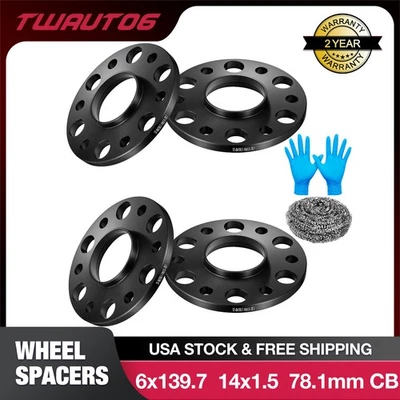 4Pcs 6x5.5 6x139.7 Hub Centric Wheel Spacers 12mm For Chevy 1500 GMC 78.1mm CB Foto 1 de 4