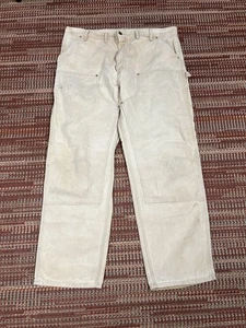 Vintage Carhartt Double Knee Carpenter Pants 42x32 B01 BRN Duck Canvas Faded - Picture 1 of 10