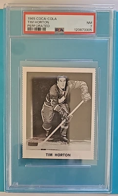1965-66 Coca-Cola Perforated Hockey Tim Horton PSA 7 Near Mint - Image 1 of 4