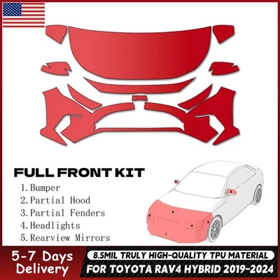 For Toyota RAV4 Hybrid 2019-2024 Precut Paint Protection Film Clear Bra PPF - Image 1 of 4