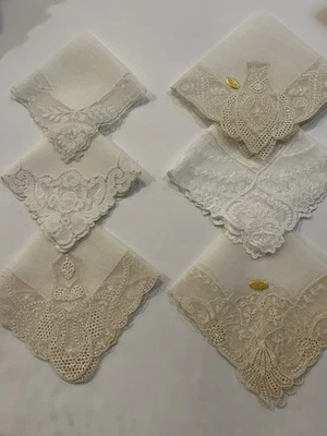 Lot (6) Lace Hankies - Image 1 of 4