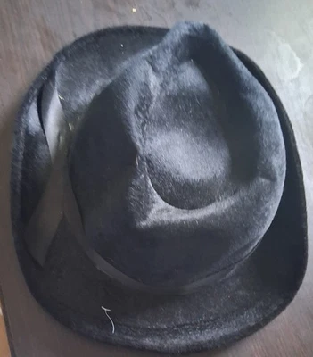 Disfraz/cosplay sombrero Fedora de terciopelo negro Foto 1 de 4