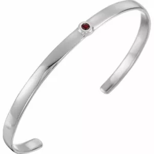 Brazalete Mozambique Granate 6" en Oro Blanco 14K - Imagen 1 de 1