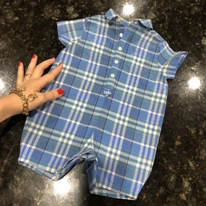 3-6 Monate authentisch Burberry Baby Junge Strampler Knopfleiste T-Shirt Oberteil Kind Chec - Bild 1 von 12