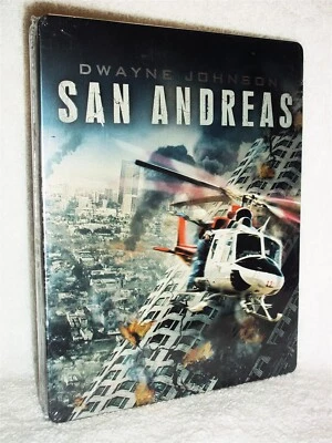 San Andreas (Blu-ray/DVD, 2015 STEELBOOK) Dwayne Johnson Carla Gugino earthquake - Image 1 of 4