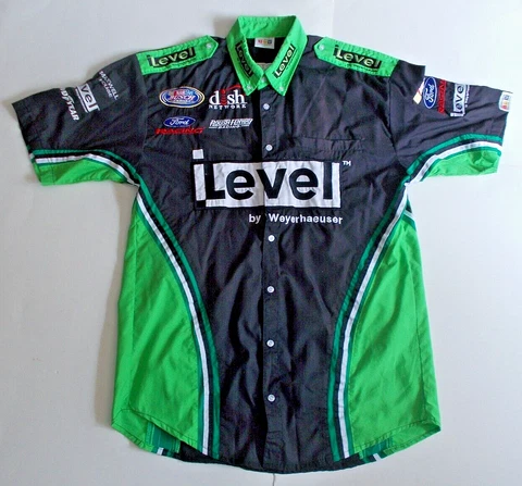 Matt Kenseth I Level By Weyerhaeuser Race Used Embroidered Large Pit Crew Shirt Cover