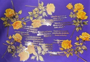 Yellow roses and loving quotes, 14/28 pieces, Golden Bright quotes, Translucent - Foto 1 di 8