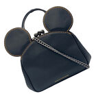 Coach Disney Mickey Kisslock Chain Crossbody Shoulder Bag Handbag Black Leather