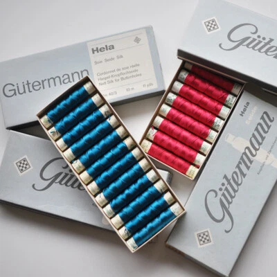 Gütermann Konvolut: 12 x Näh-Seide HELA bzw. R 753 10 Meter Sewing thread silk - Bild 1 von 3