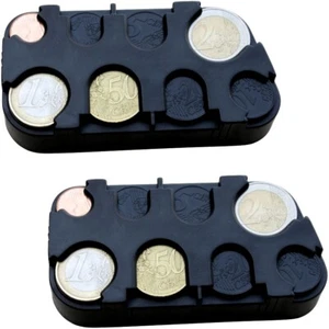 2x Euro-Münzsammler Münzbox Münzen-Sammler Kleingeldspender m. Schnell-Fixierung - Bild 1 von 2