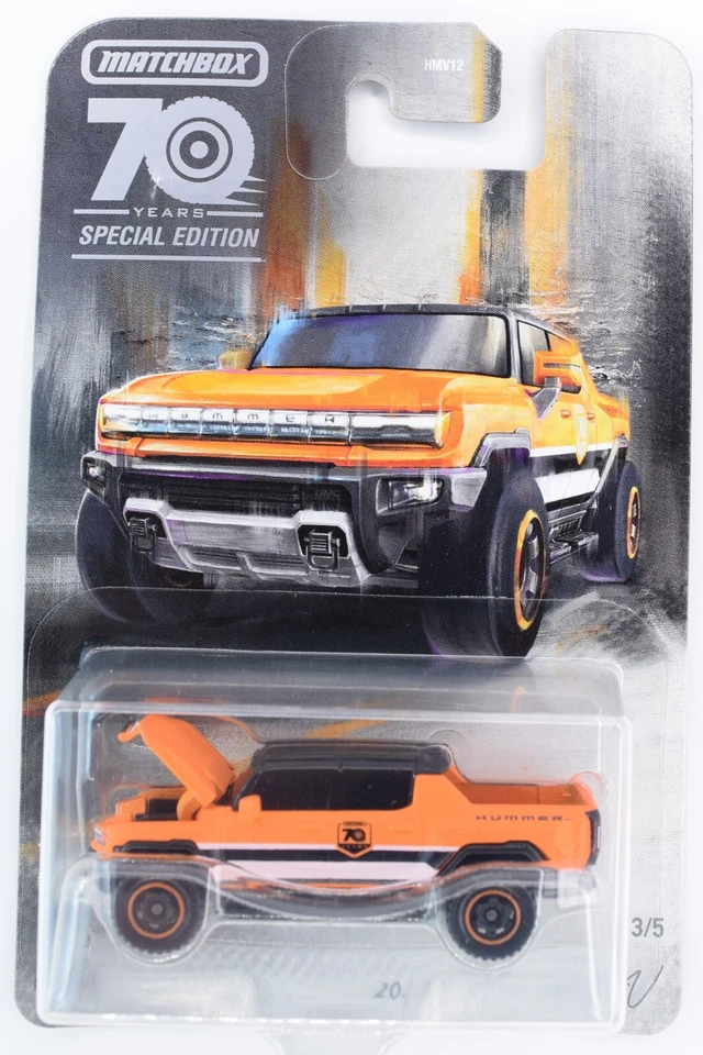 2023 MATCHBOX 2022 HUMMER EV ORANGE MOVING PARTS 70 YEARS ANNIVERSARY CAR 3/5 - Image 1 of 1