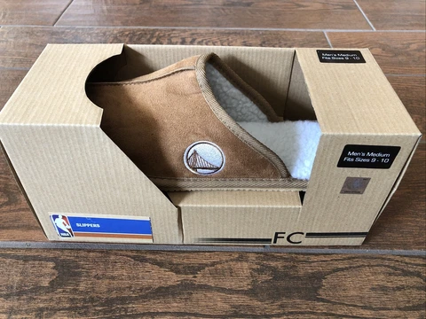 Golden State Warriors NBA Slipper Tan Men’s Size Medium 9-10 Cover