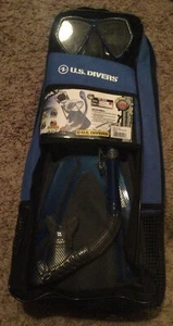 US Divers Premium Blue Gray Swim Dive Snorkel Fins Sm/Med Men 4-8 1/2 Women 5-9 - Picture 1 of 4