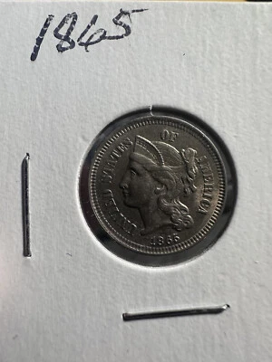 1865 3 cent nickel coin BU Lot #507 - Image 1 of 3